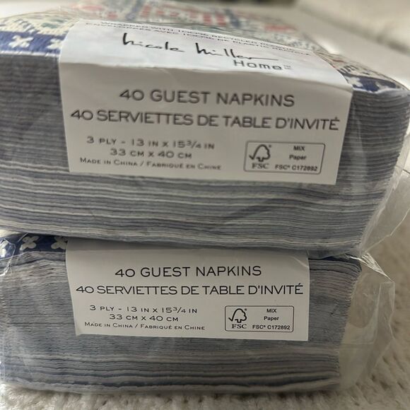 nicole miller 40 x 2pk Guest Paper Towel Napkins Cherry Print - Picture 5 of 8